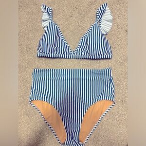 J.Crew two piece swimsuit with high waisted bottoms
